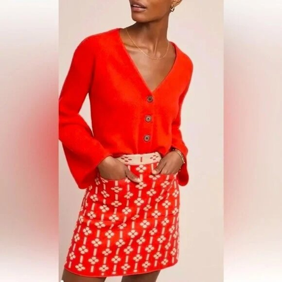 Anthropologie Quant Jacquard Knit Mini Skirt.  Sz S - Picture 1 of 8